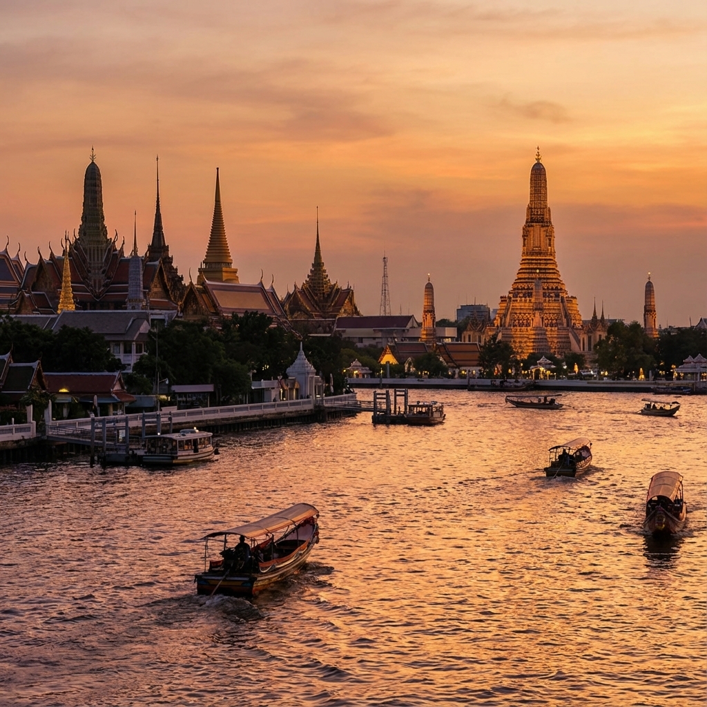 Bangkok: tempio e vita lungo il fiume